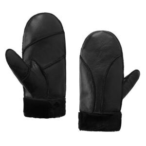 4161 Women Leather Mittens Shearling Sheepskin Fur Lined Winter Mitten
